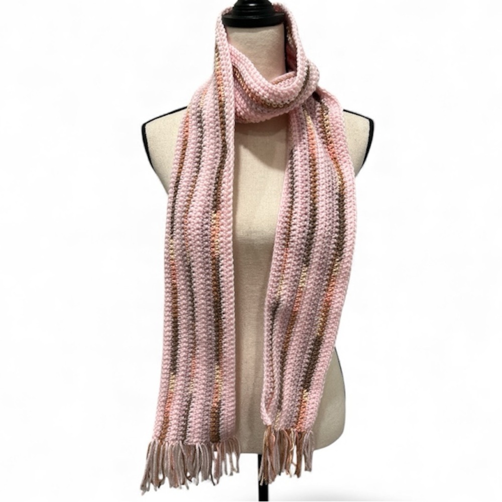 Elegant Pink Knit Scarf